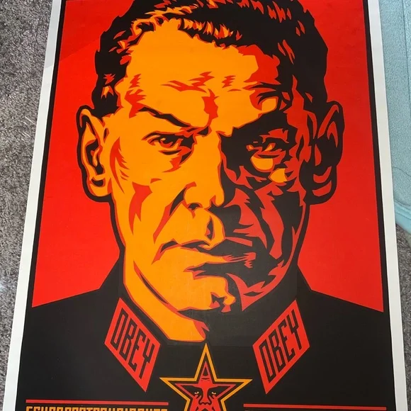 Obey Art Print - Red and Black Design - Picture 3 of 4